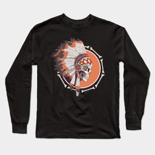 Native American Skull Long Sleeve T-Shirt